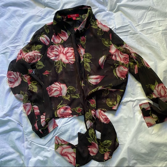 NWOT Floral Guess Blouse - Picture 1 of 2